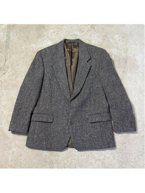 Vintage Donegal Tweed Blazer Men’s 42 Short Coat Gray Virgin Wool Irish Tweed